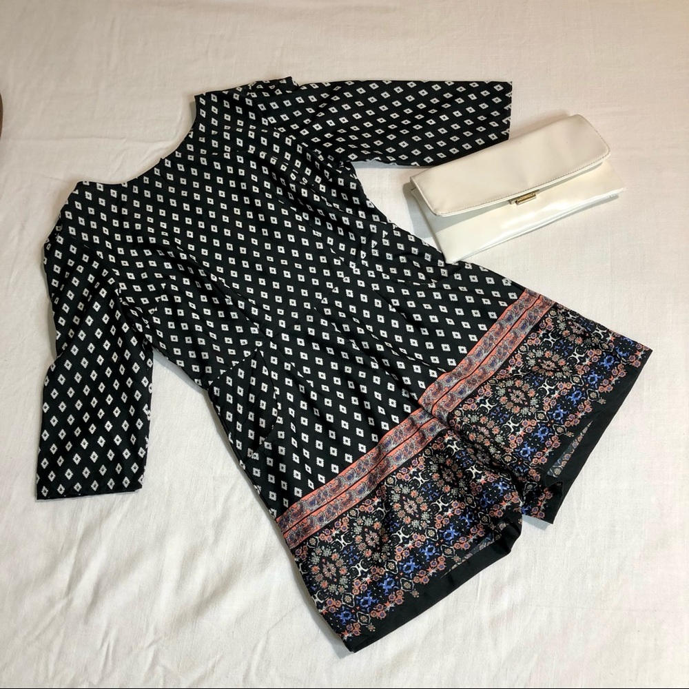 Shorts romper w 3/4 sleeves